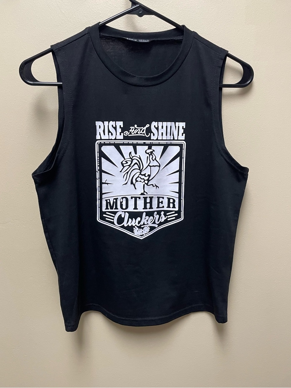 Rise and Shine Mother Clucker Graphic Muscle Tank - Black